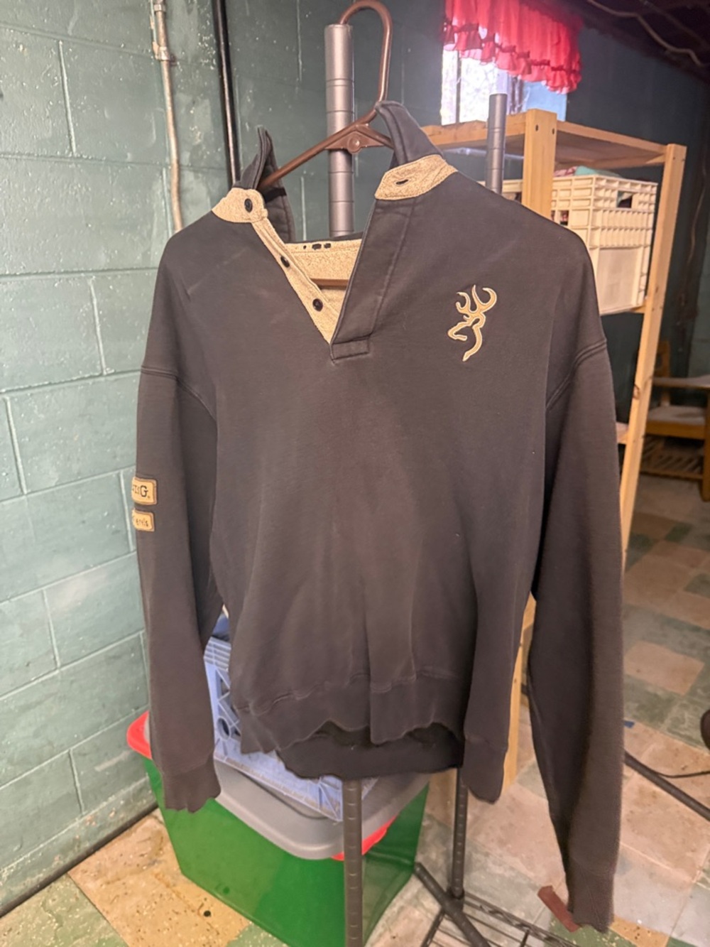 Browning Black Sweater with Tan Trim and Logo